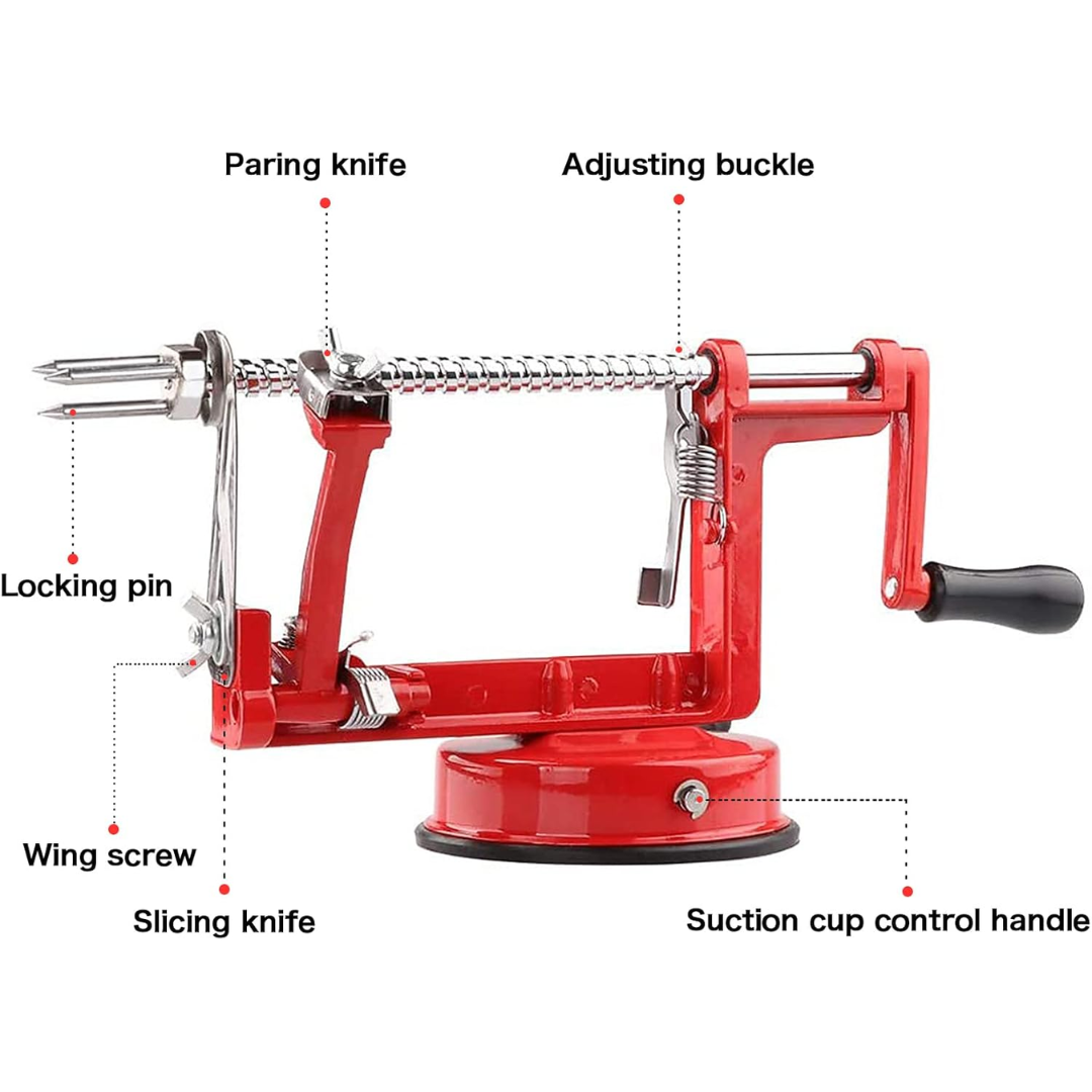 CoreSlicer Apple Peeler & Corer with Suction Base β Efficient Kitchen Tool