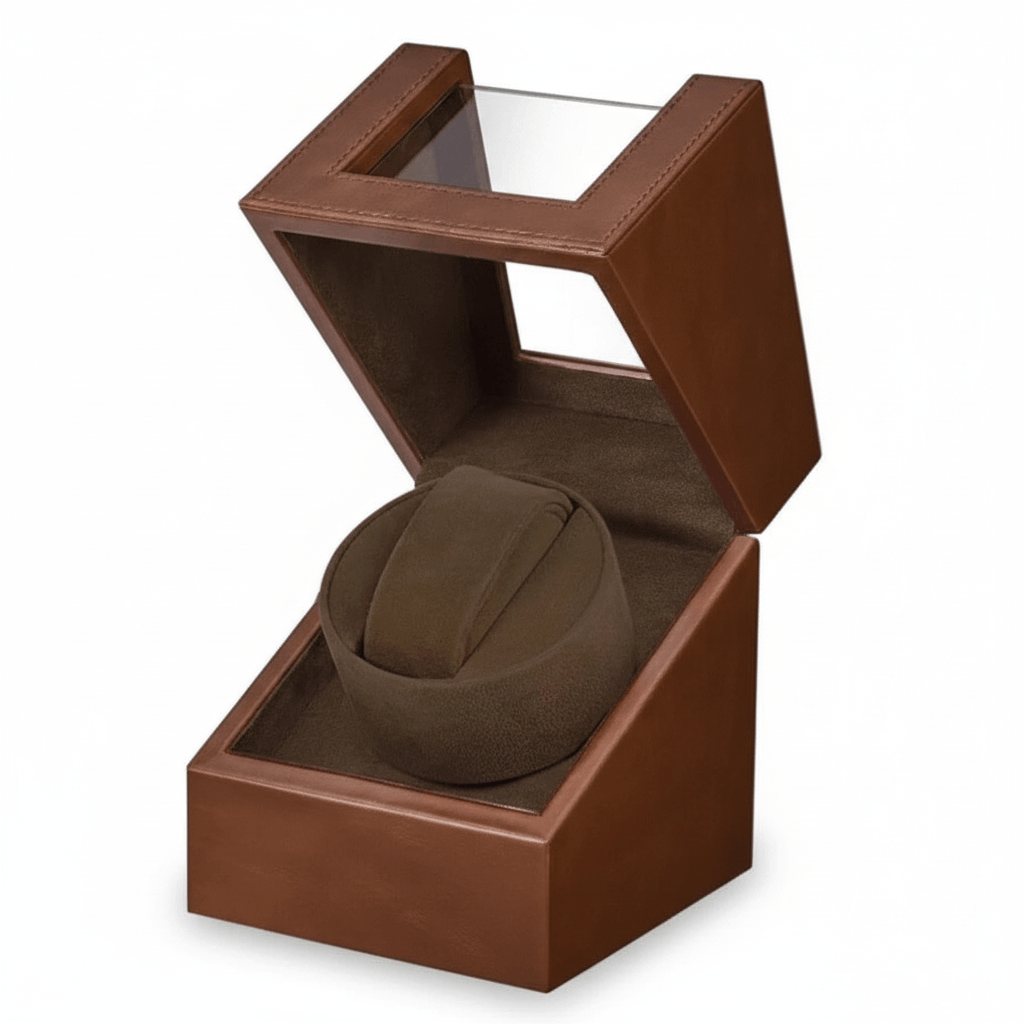 Siendy – Single Automatic Watch Winder with PU Leather Display Case