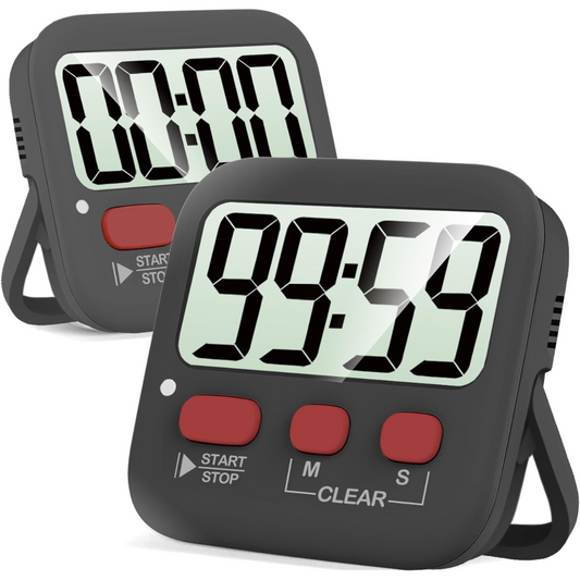 2-Pack Digital Kitchen Timers Magnetic Countdown Stopwatch