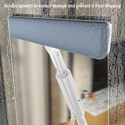 3-in-1 Window Cleaner with Extendable Handle and Microfiber Cloths for Streak-Free Glass