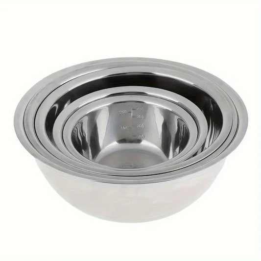 5 Piece Stainless Steel Mixing Bowl Set with Measuring Marks