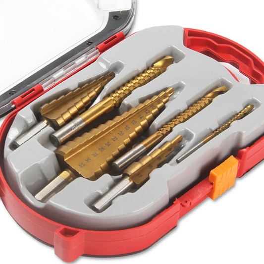 6-Piece Titanium Drill Bit Set – Precision Drilling for Metal, Wood & More