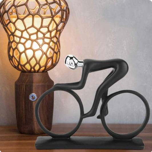 Abstract Cyclist Sculpture Resin Home Decor Statue