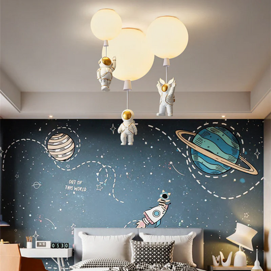 Astronaut Moon LED Ceiling Light for Kids Bedroom and Nursery