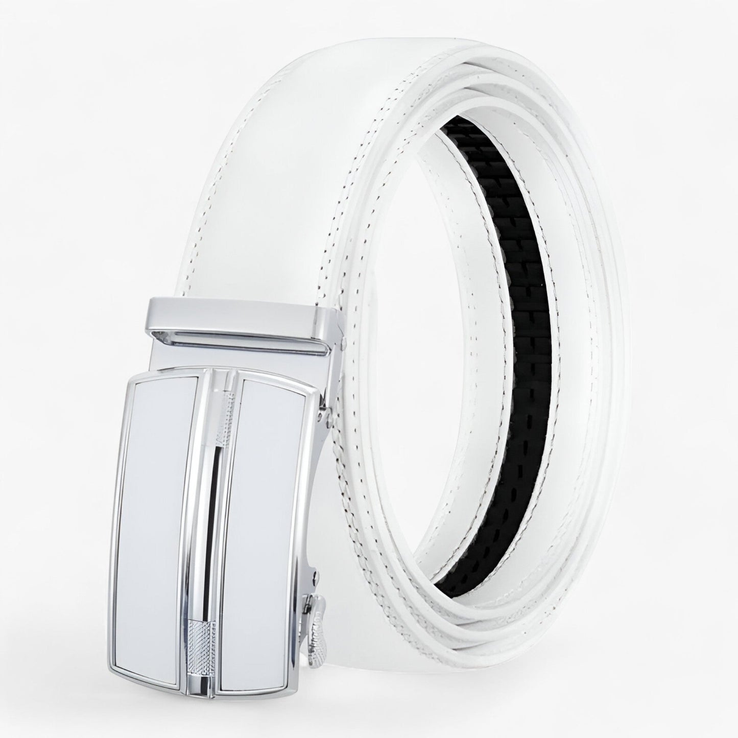 Automatic Buckle Genuine Leather Belt Mens Elegant Business Waist Strap