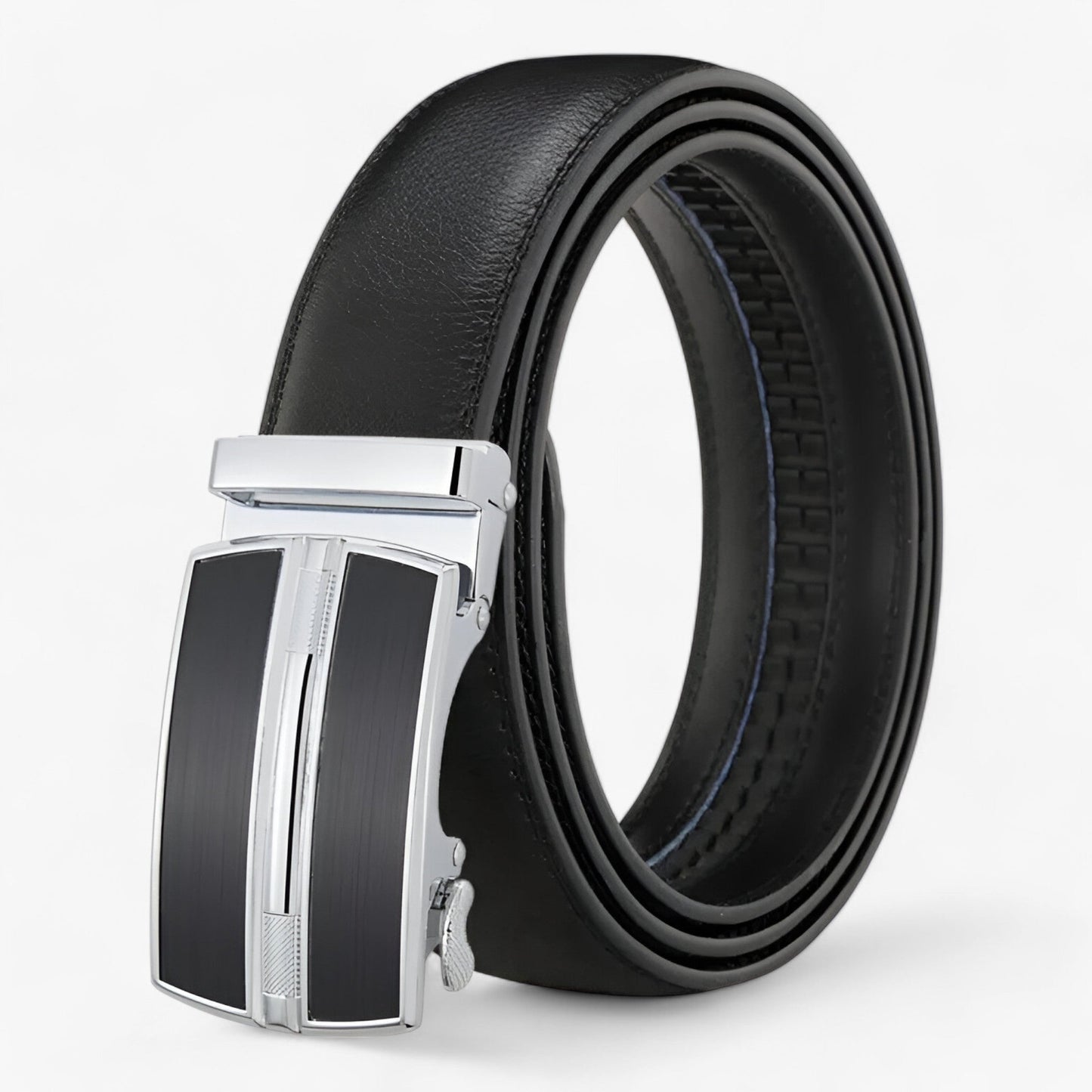 Automatic Buckle Genuine Leather Belt Mens Elegant Business Waist Strap