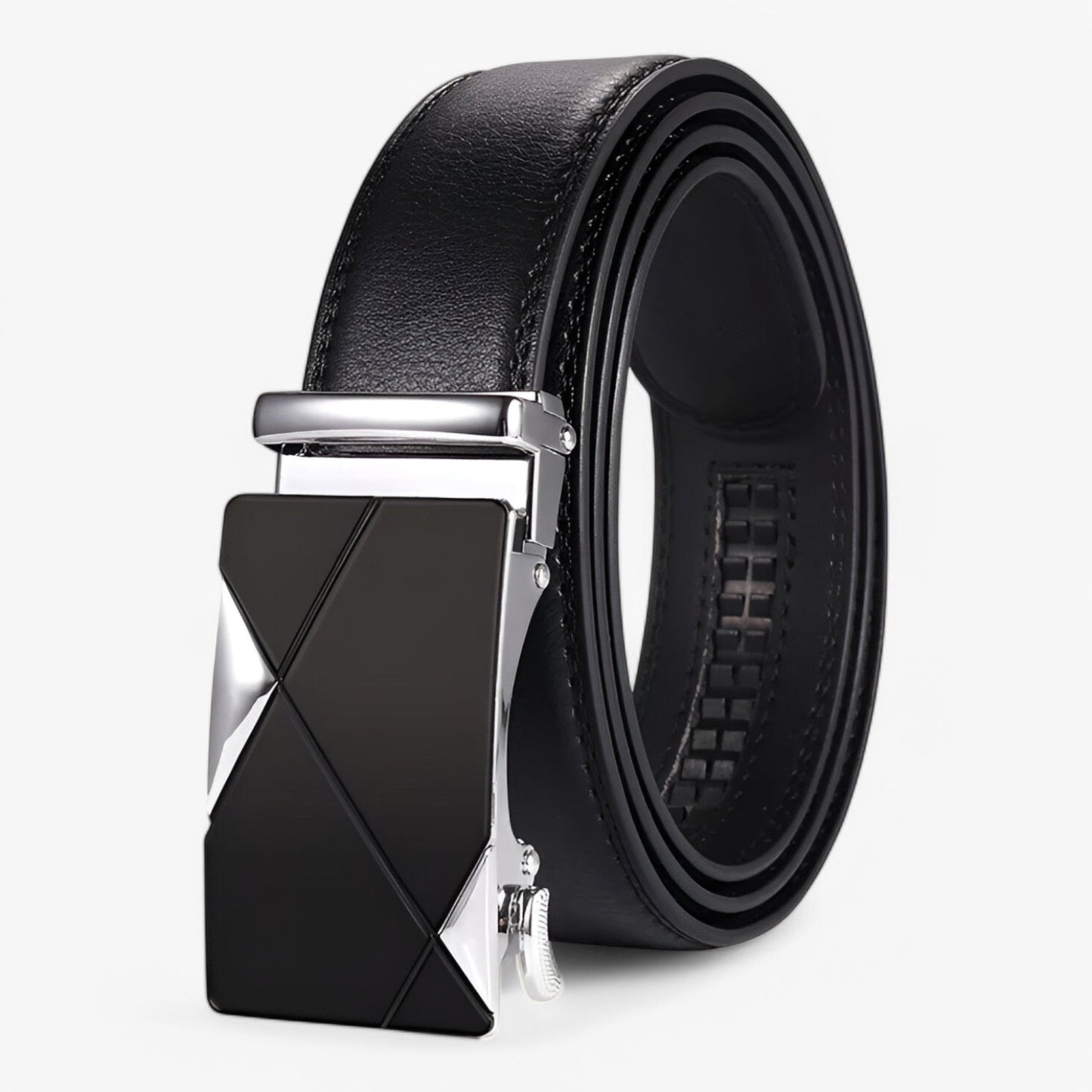 Automatic Buckle Leather Belt Mens Business Casual Waist Strap