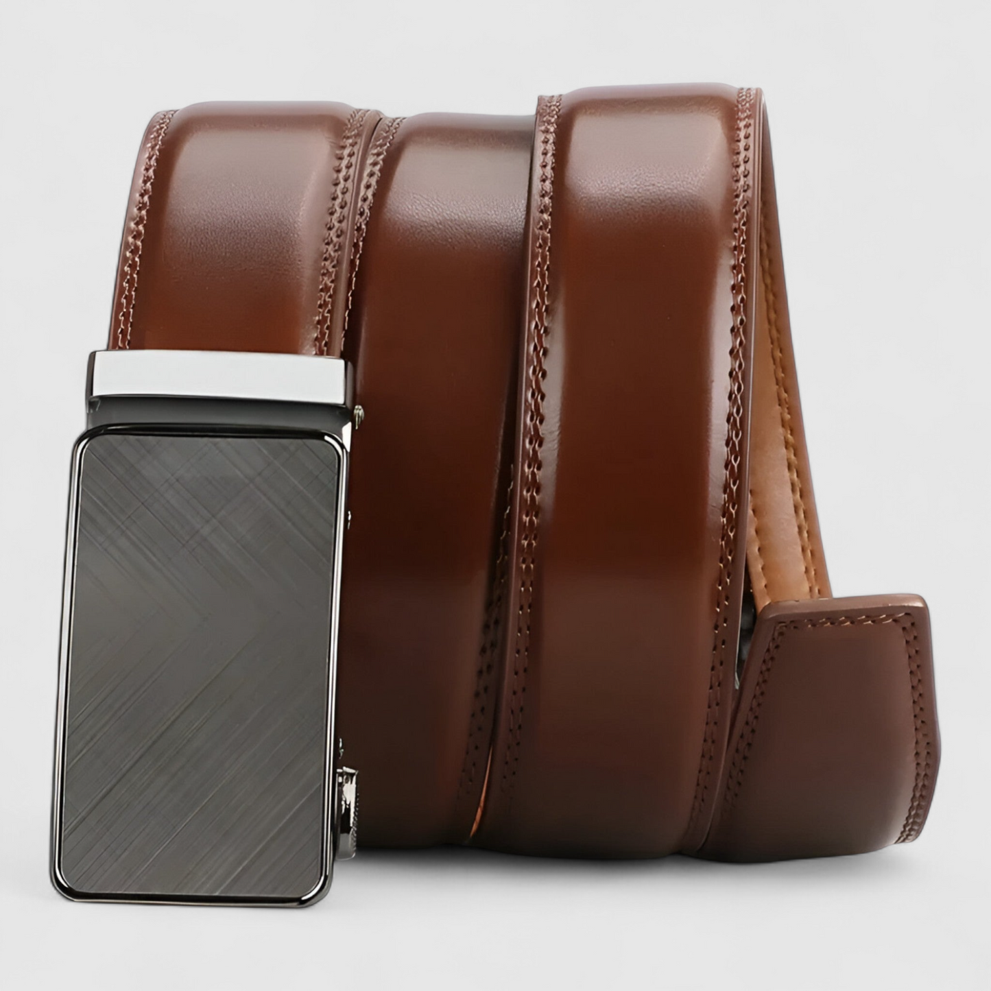 Automatic Buckle Leather Belt Mens Formal Casual Fashion Strap