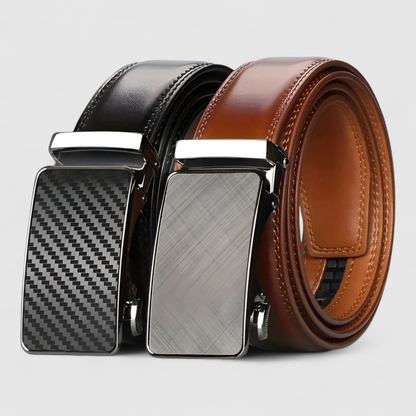 Automatic Buckle Leather Belt Mens Formal Casual Fashion Strap