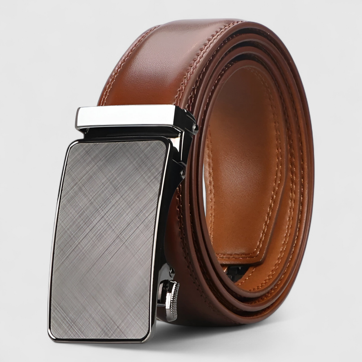 Automatic Buckle Leather Belt Mens Formal Casual Fashion Strap