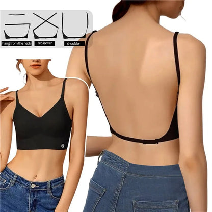 Backless Push Up Bra Seamless Invisible Support Bralette