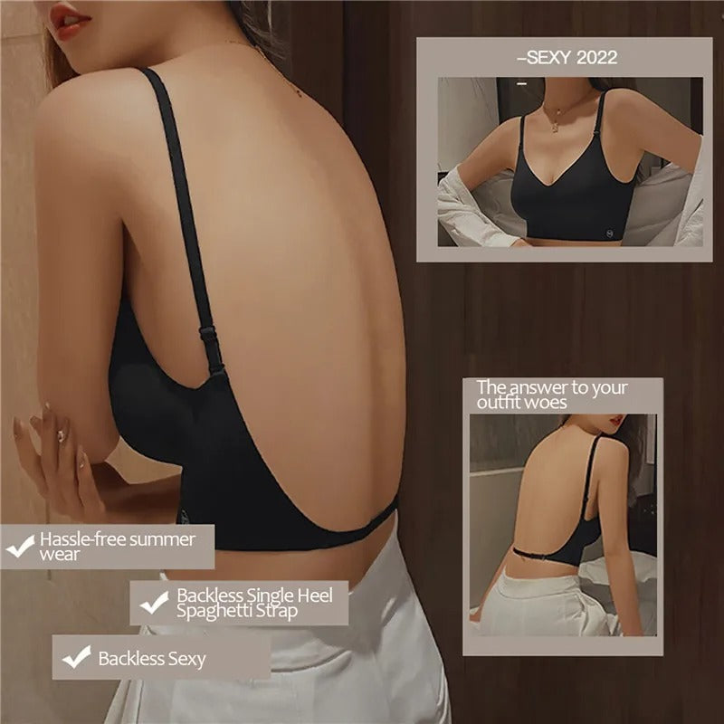 Backless Push Up Bra Seamless Invisible Support Bralette