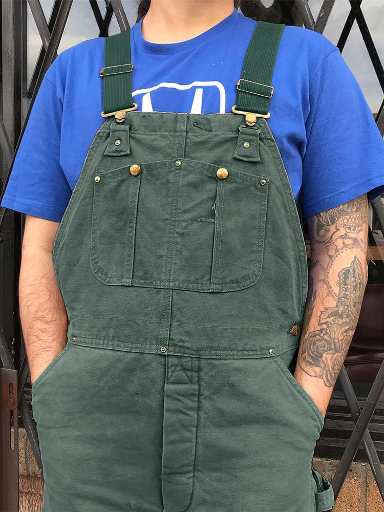 Canvas Work Overalls Mens Utility Dungarees Adjustable Bib Pants