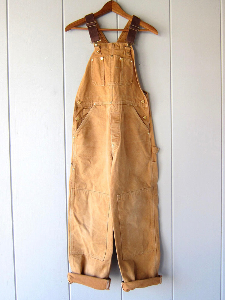 Canvas Work Overalls Mens Utility Dungarees Adjustable Bib Pants