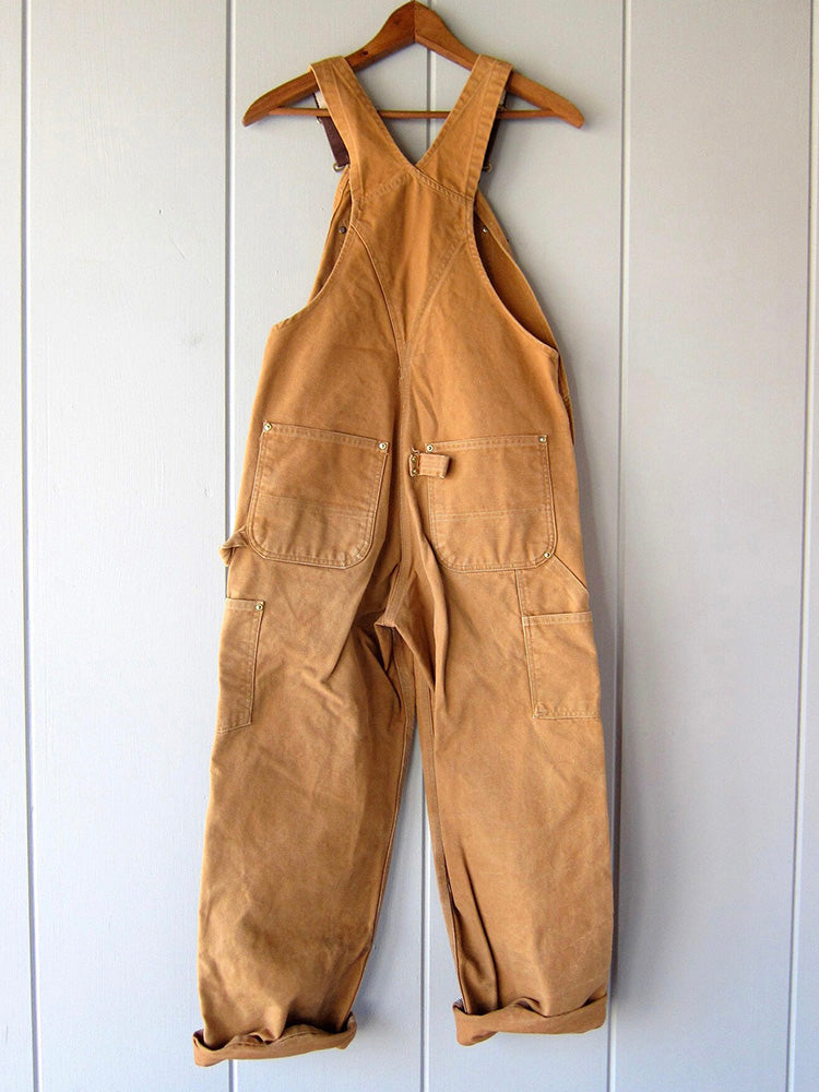 Canvas Work Overalls Mens Utility Dungarees Adjustable Bib Pants