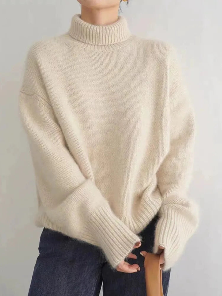 Cashmere Turtleneck Sweater Soft Lightweight Womens Knit Pullover