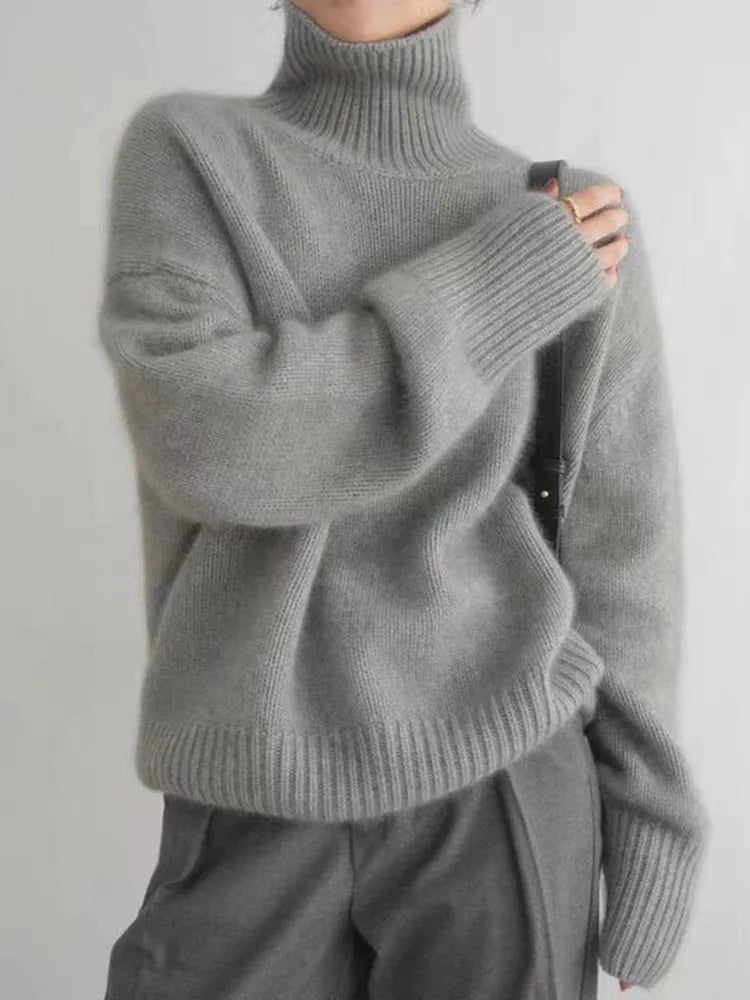 Cashmere Turtleneck Sweater Soft Lightweight Womens Knit Pullover