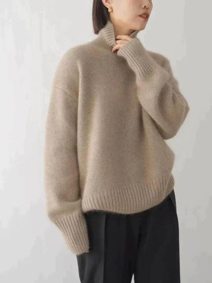 Cashmere Turtleneck Sweater Soft Lightweight Womens Knit Pullover