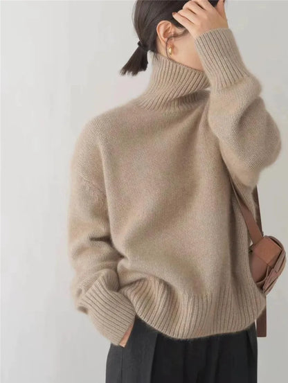 Cashmere Turtleneck Sweater Soft Lightweight Womens Knit Pullover