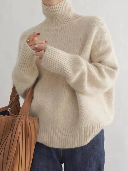 Cashmere Turtleneck Sweater Soft Lightweight Womens Knit Pullover