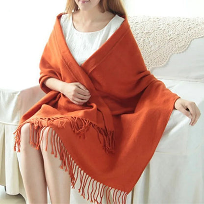 Cashmere Winter Scarf Soft Warm Plaid Womens Fashion Shawl