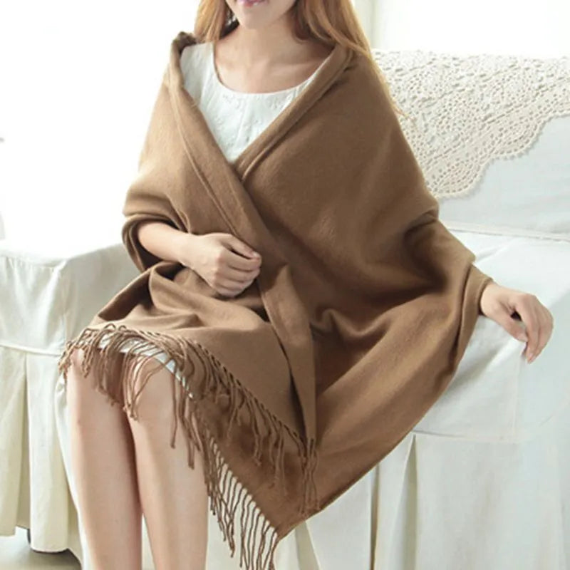 Cashmere Winter Scarf Soft Warm Plaid Womens Fashion Shawl