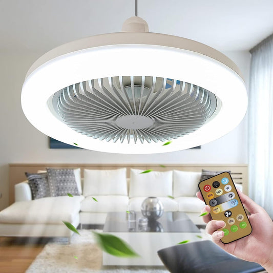 Ceiling Fan Light LED Screw In Socket Remote Control Cooling Lamp