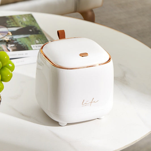 Compact Luxury Desktop Trash Bin – Stylish & Hygienic Table Wastebasket