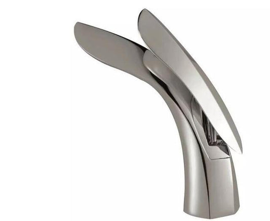 Curved Bathroom Faucet Rose Gold Single Handle Basin Tap