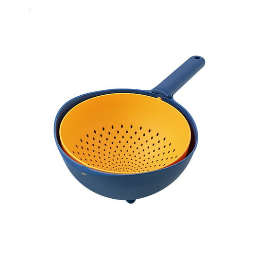 Double Layer Drain Basket Kitchen Dish Drying Organizer