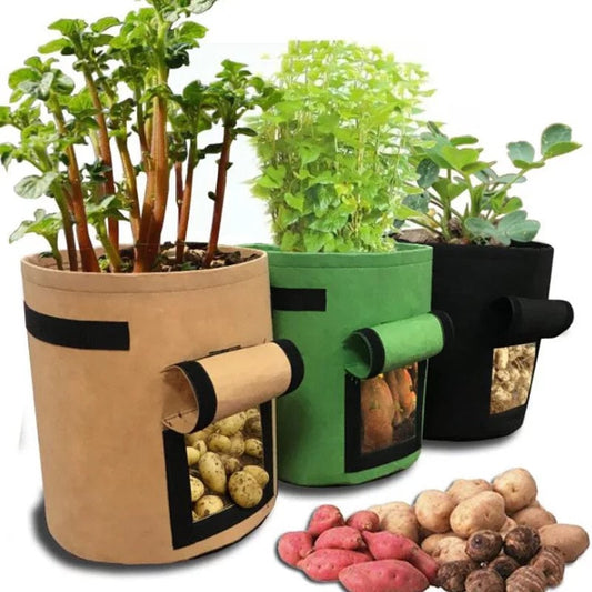 Fabric Grow Bags with Harvest Window for Vegetables
