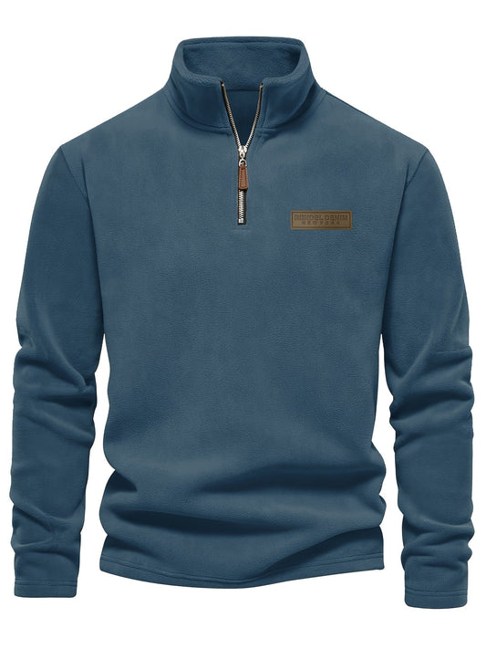 Fleece Lined Half Zip Pullover Warm Casual Winter Sweatshirt