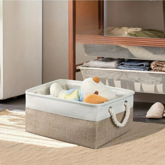 Foldable Oxford Storage Box Rope Handle Organizer Bin