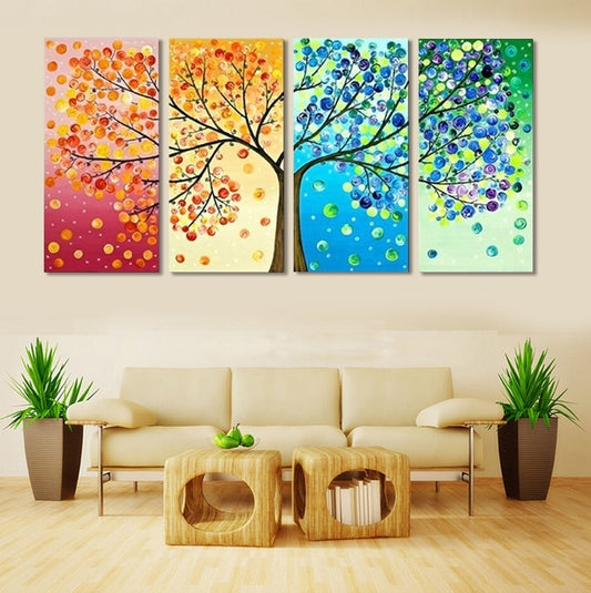 Four Seasons Tree Of Life Canvas Wall Art Decor