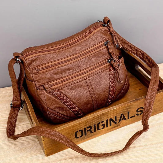 Genuine Leather Shoulder Bag Soft Crossbody Everyday Handbag
