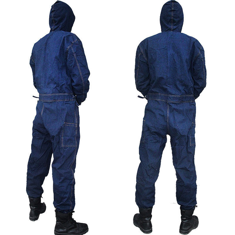 Heavy Duty Denim Work Overalls Durable Workwear Coveralls Adjustable Fit