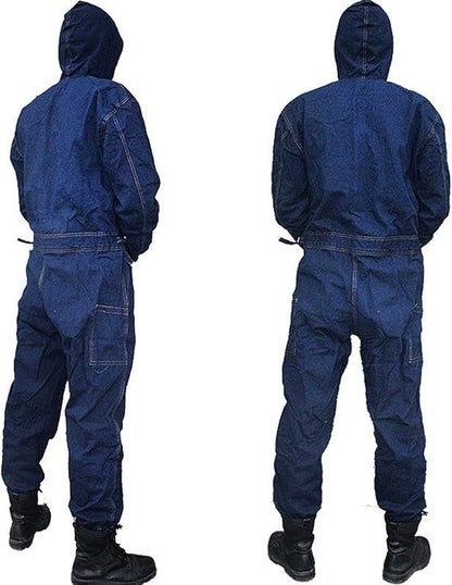 Heavy Duty Denim Work Overalls Durable Workwear Coveralls Adjustable Fit