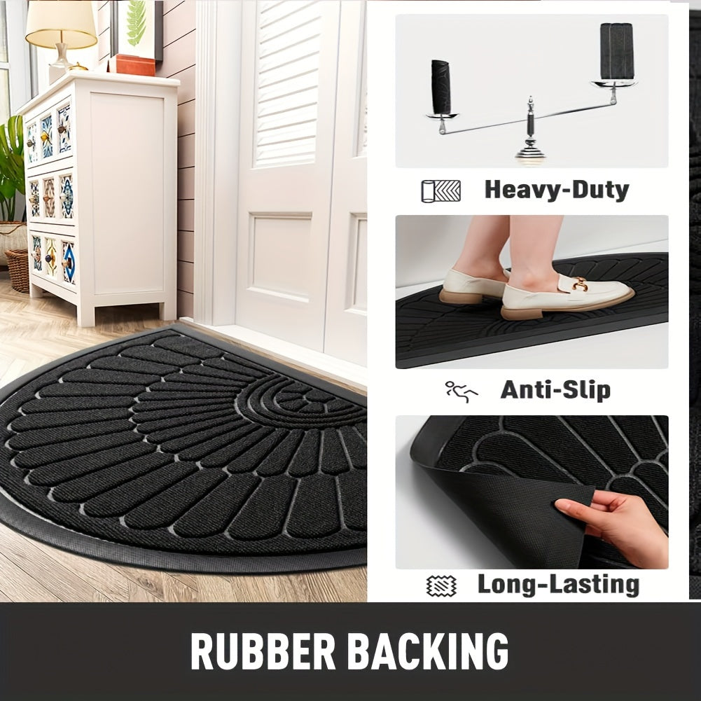 Heavy Duty Rubber Half Moon Door Mat Non Slip Entrance Mat