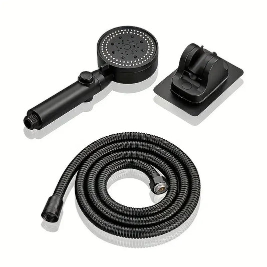 High Pressure Rain Shower Head Black Bathroom Set