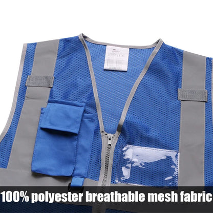 High Visibility Safety Vest Reflective Workwear Lightweight Utility Vest