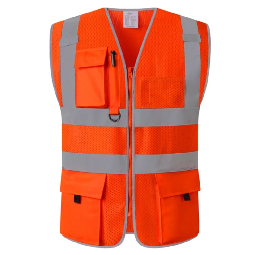 High Visibility Safety Vest Reflective Workwear Lightweight Utility Vest