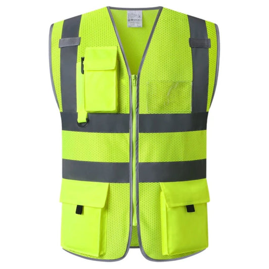 High Visibility Safety Vest Reflective Workwear Lightweight Utility Vest