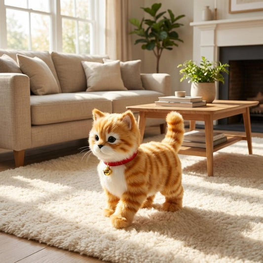 Interactive Plush Cat Toy Realistic Moving Talking Kitten Toy
