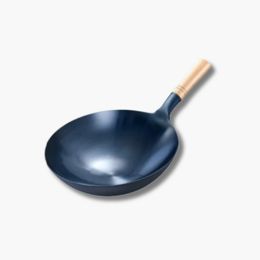 Iron Wok Pan Natural Non Stick Lightweight Stir Fry Cookware