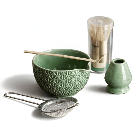 Japanese Matcha Tea Set Ceramic Bamboo Whisk Bowl Kit