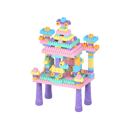 Kids Building Block Table Set 500 Pieces Creative Construction Play Table