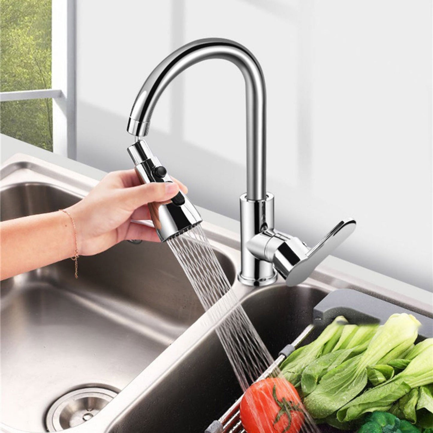 Kitchen Faucet Aerator Swivel 360 Degree Water Saver Spray Attachment with Splash Filter