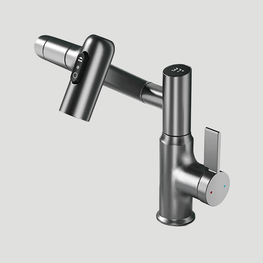 LED Kitchen Faucet 360 Swivel Tap Temperature Display Sink Mixer