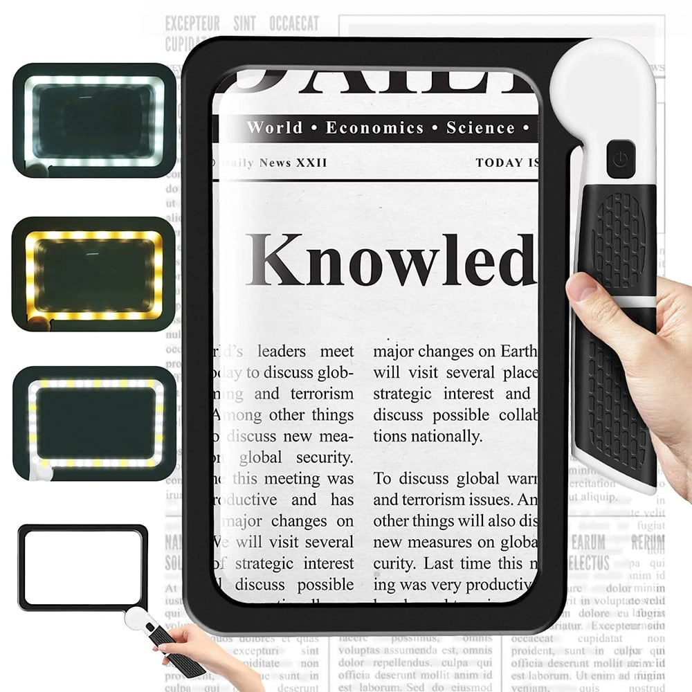 LED Magnifying Glass 5X Handheld Reading Magnifier