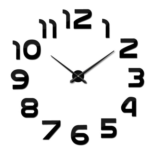 Large Acrylic 3D Wall Clock Modern Decorative Timepiece